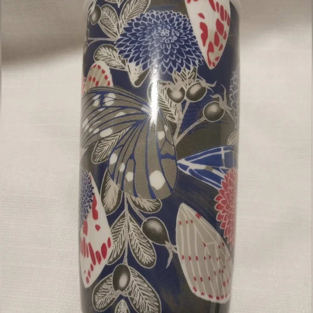 Starbucks 2019 Butterfly Fall Flora Tall Floral Ceramic Travel Mug with Lid